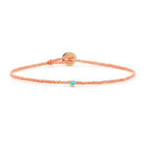 Turquoise Eco-Cord Bracelet in Peach