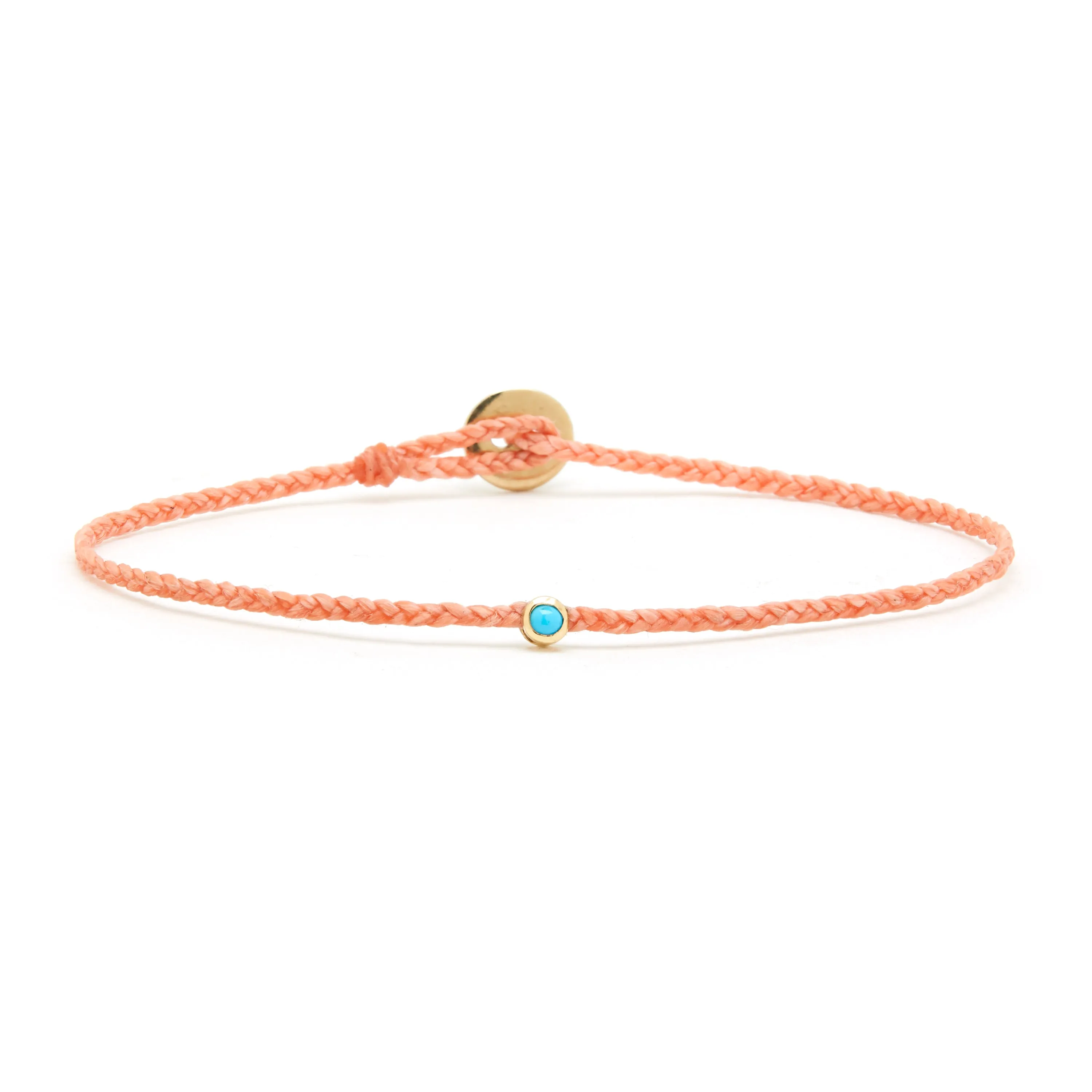 Turquoise Eco-Cord Bracelet in Peach