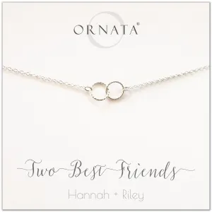 “Two Best Friends" Sterling Silver Necklace | Small | Friends & Sisters