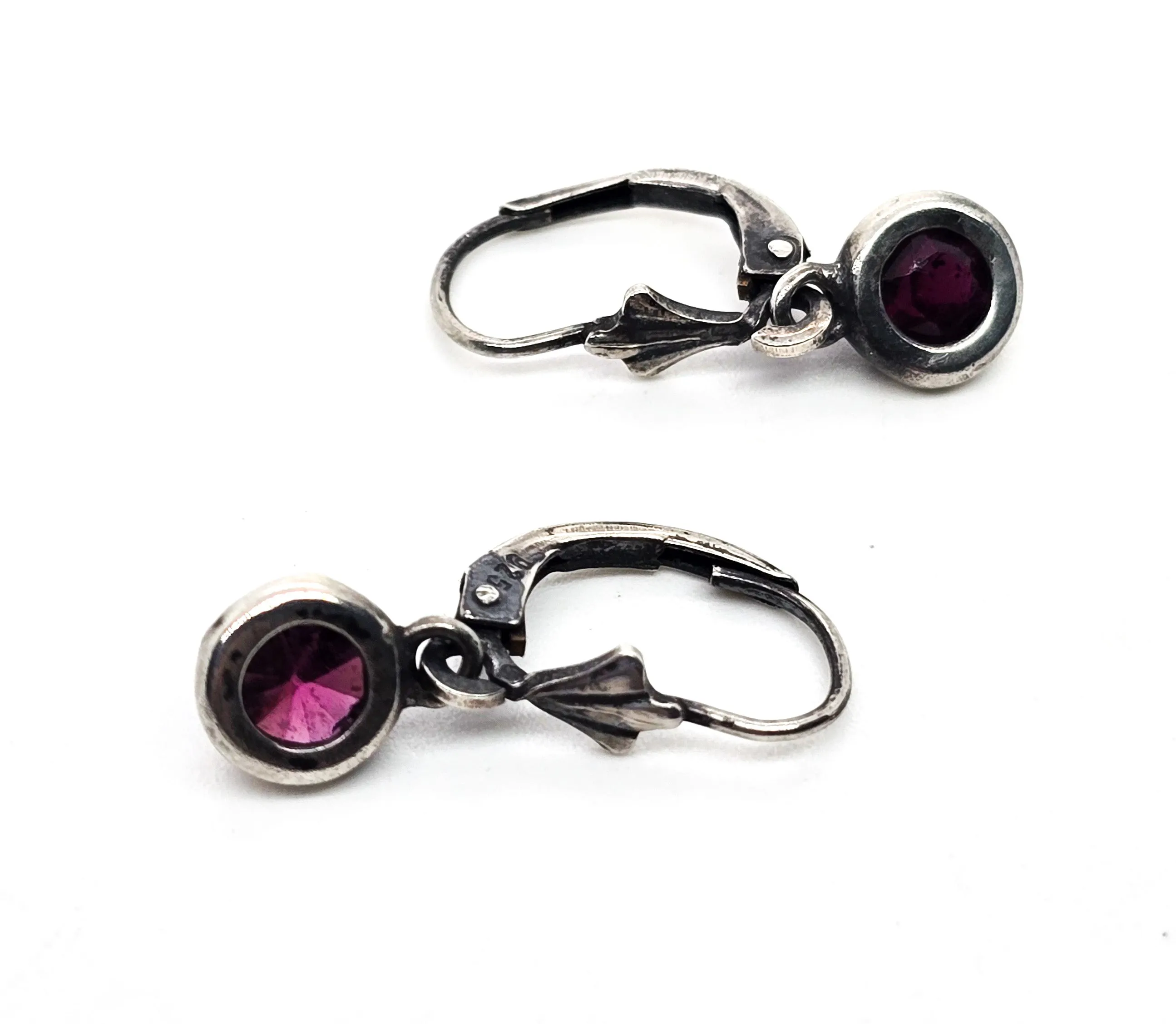 Umbalite purple Garnet faceted gemstone small petite sterling silver earrings
