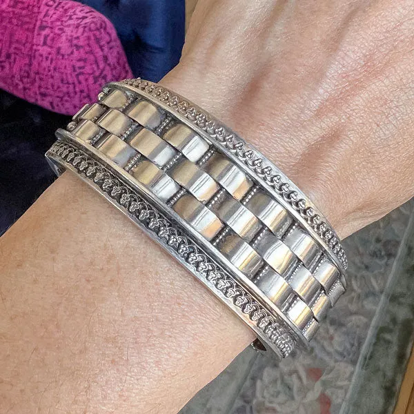Victorian Silver Bangle Bracelet