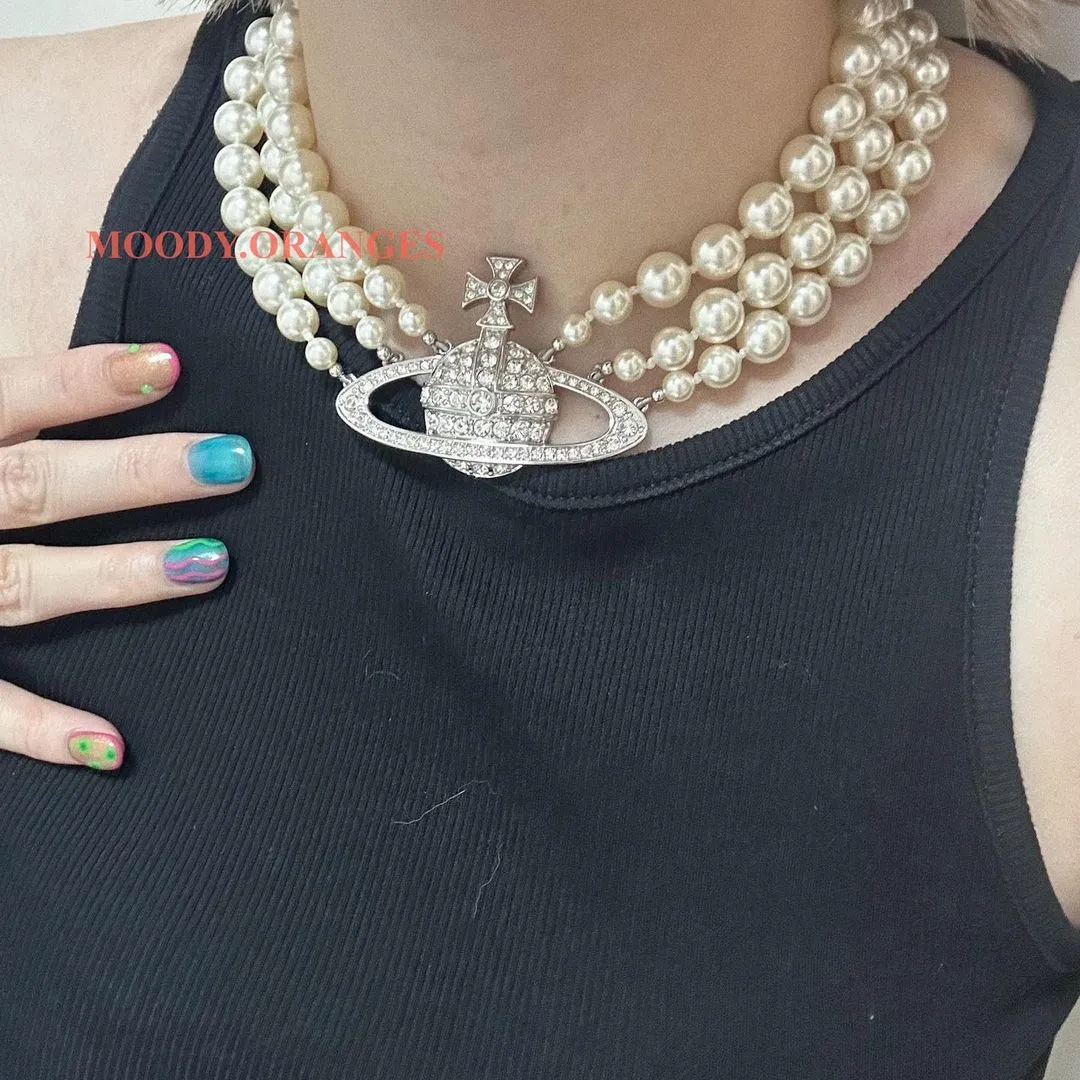 Vivienne Westwood Three Row Embellished Choker