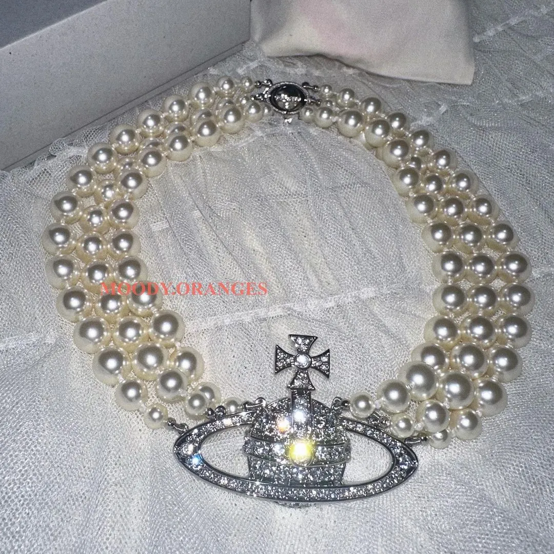 Vivienne Westwood Three Row Embellished Choker