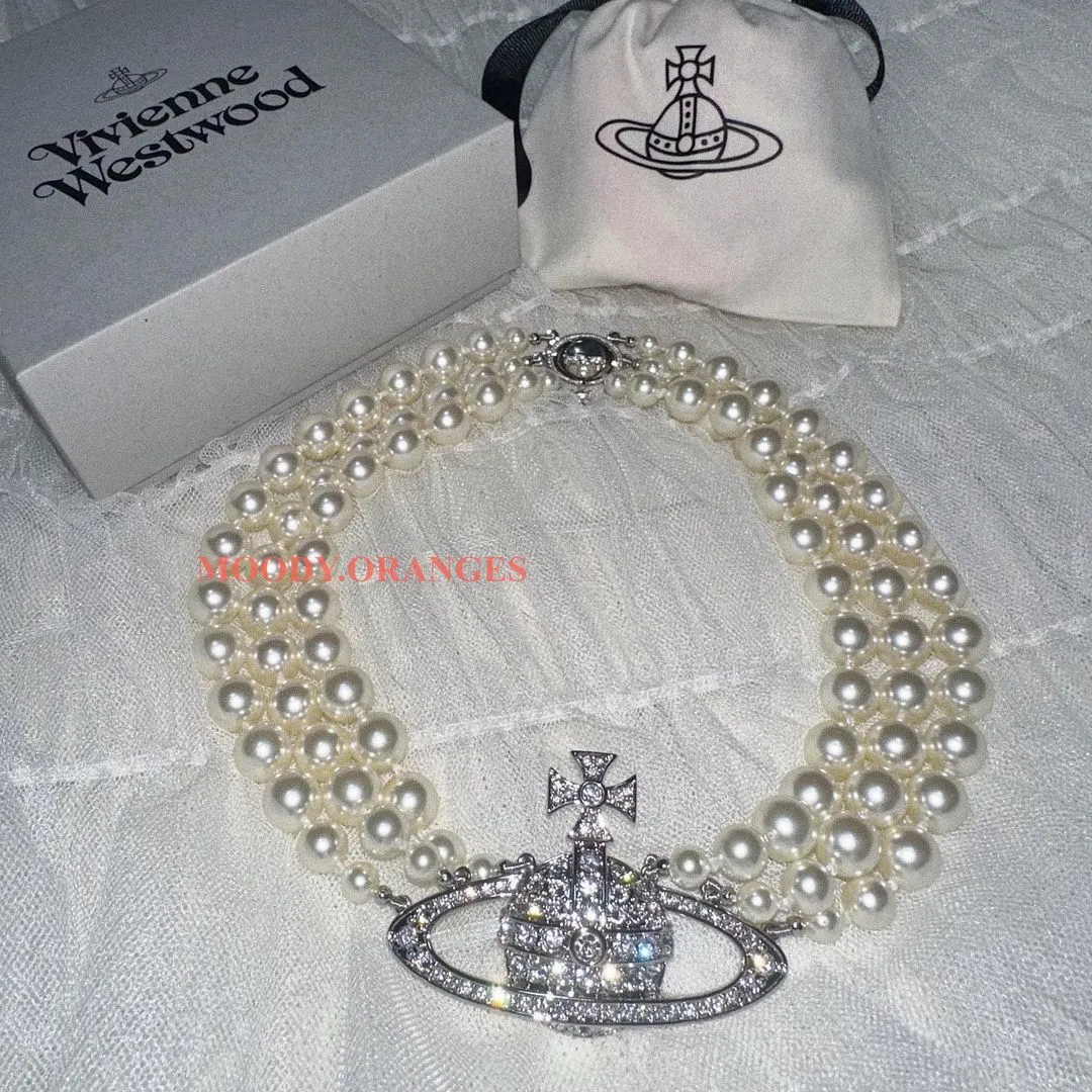 Vivienne Westwood Three Row Embellished Choker