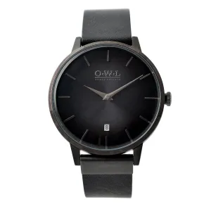 WALLOP GENTLEMAN'S BLACK LEATHER STRAP WATCH