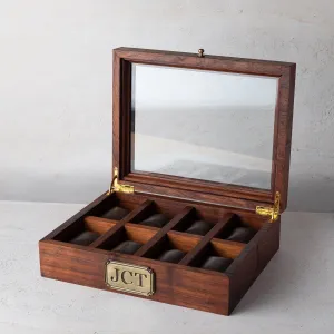 Watch Box Organizer for 8 Watches Premium Modern Hardwood.