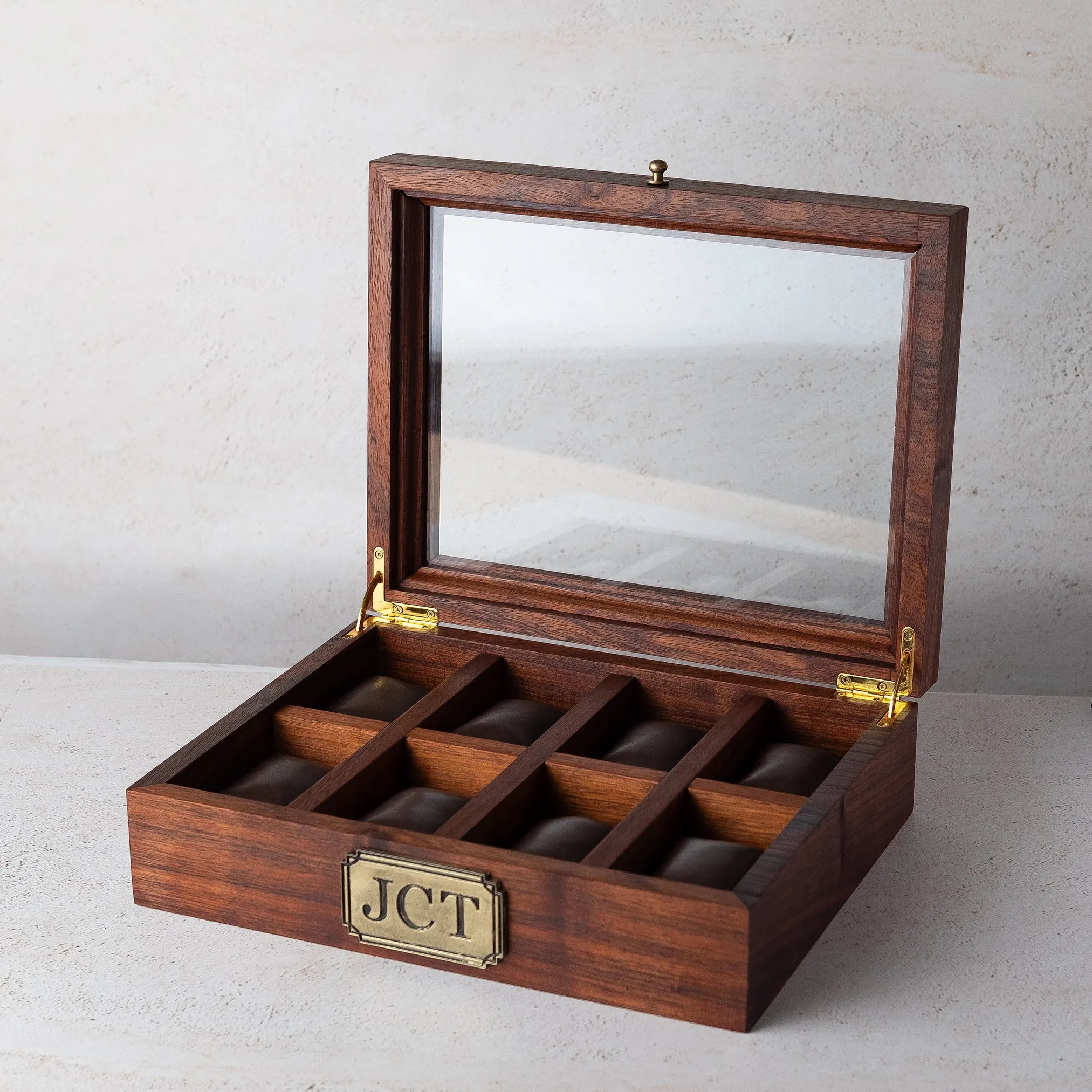 Watch Box Organizer for 8 Watches Premium Modern Hardwood.