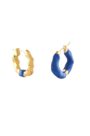 WAVE HOOP EARRINGS WITH ENAMEL