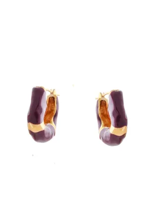 WAVE HOOP EARRINGS WITH ENAMEL