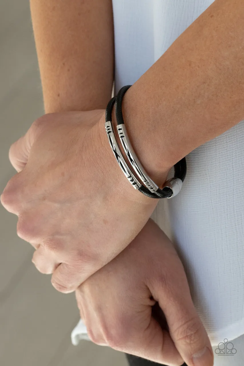 What a WANDER-ful World Black Paparazzi Bracelet