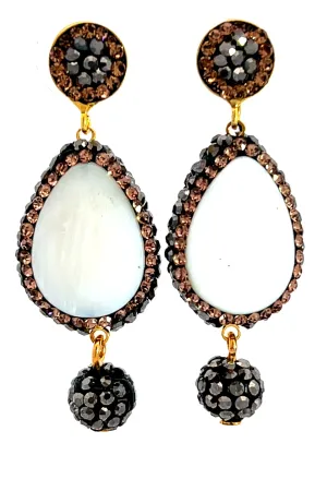 White Druzy Sterling Silver Dangle Earring