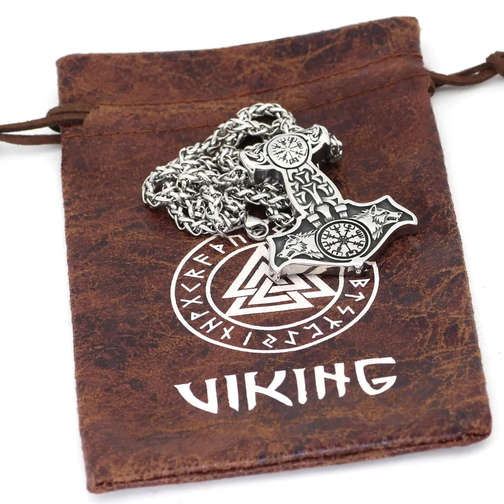 Wolves of Odin Mjolnir Necklace