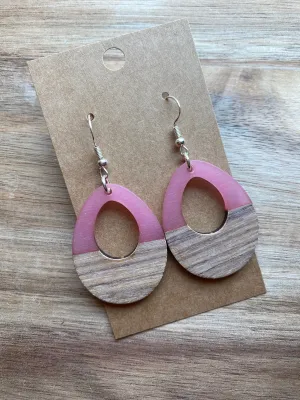 Wood & Resin Hoop Earrings