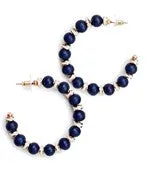 Wood Bead & Heishi Metal Hoops