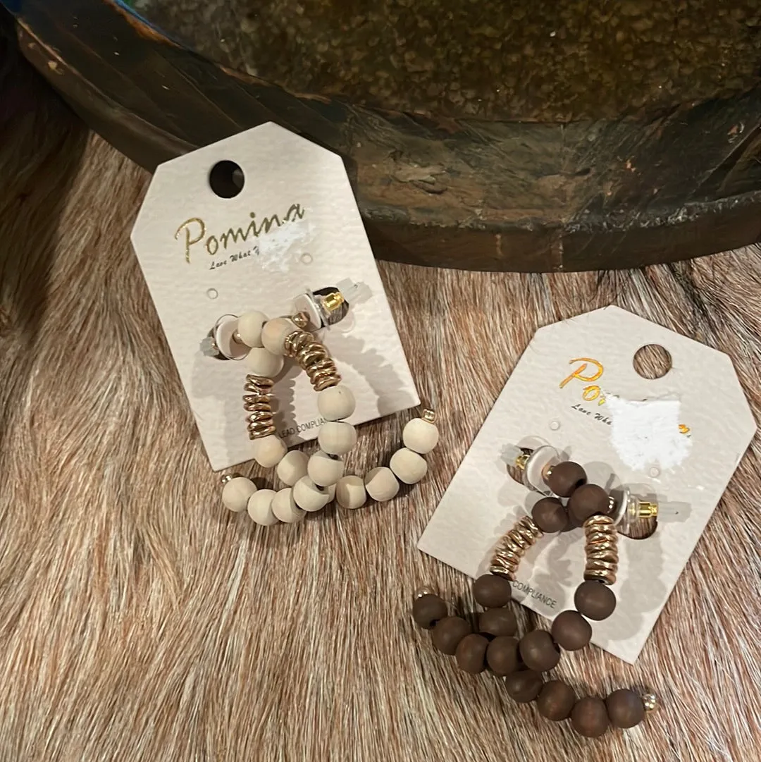 Wood Hoop Earrings