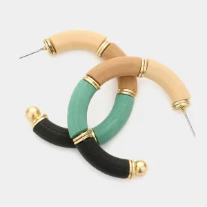 Wood Hoop Earrings
