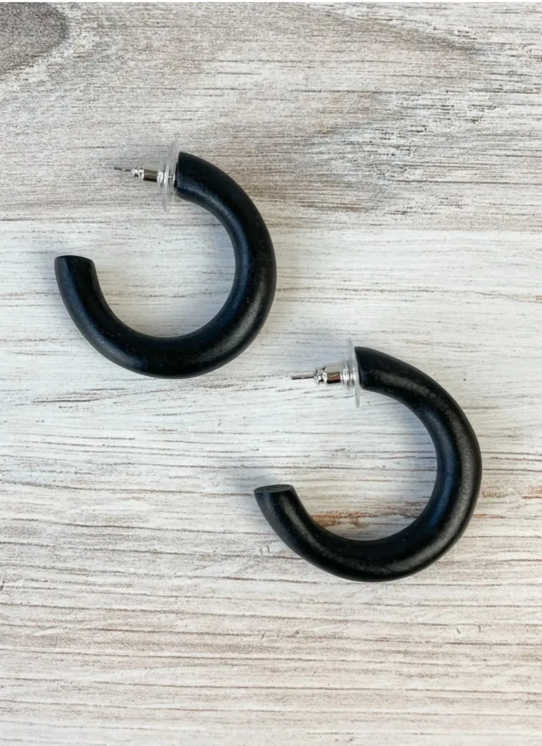 Wood Hoop Earrings