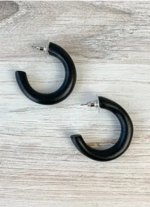 Wood Hoop Earrings