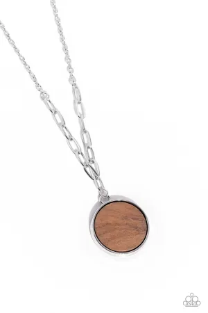 WOODn't Dream of It - Brown - Wooden Disc Paparazzi Short Necklace