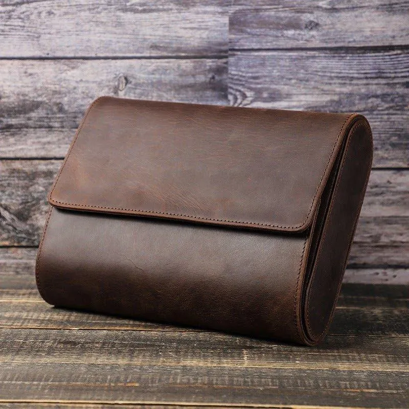 Woosir Leather Watch Roll Case for 6 Watches