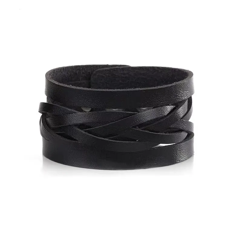 Woven Fried Dough Twist PU Leather Bracelet